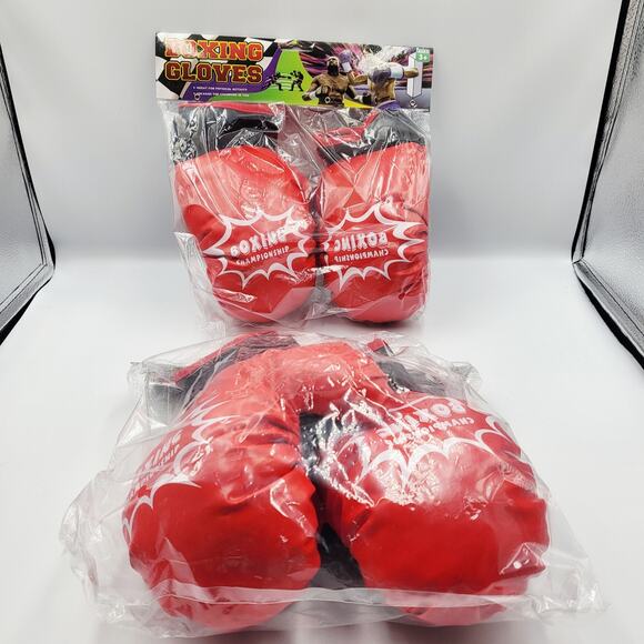 NWT Boxing Champion Boxing Gloves Set Red & Black Set Youth Unisex Ages 3 & Up - Picture 2 of 7